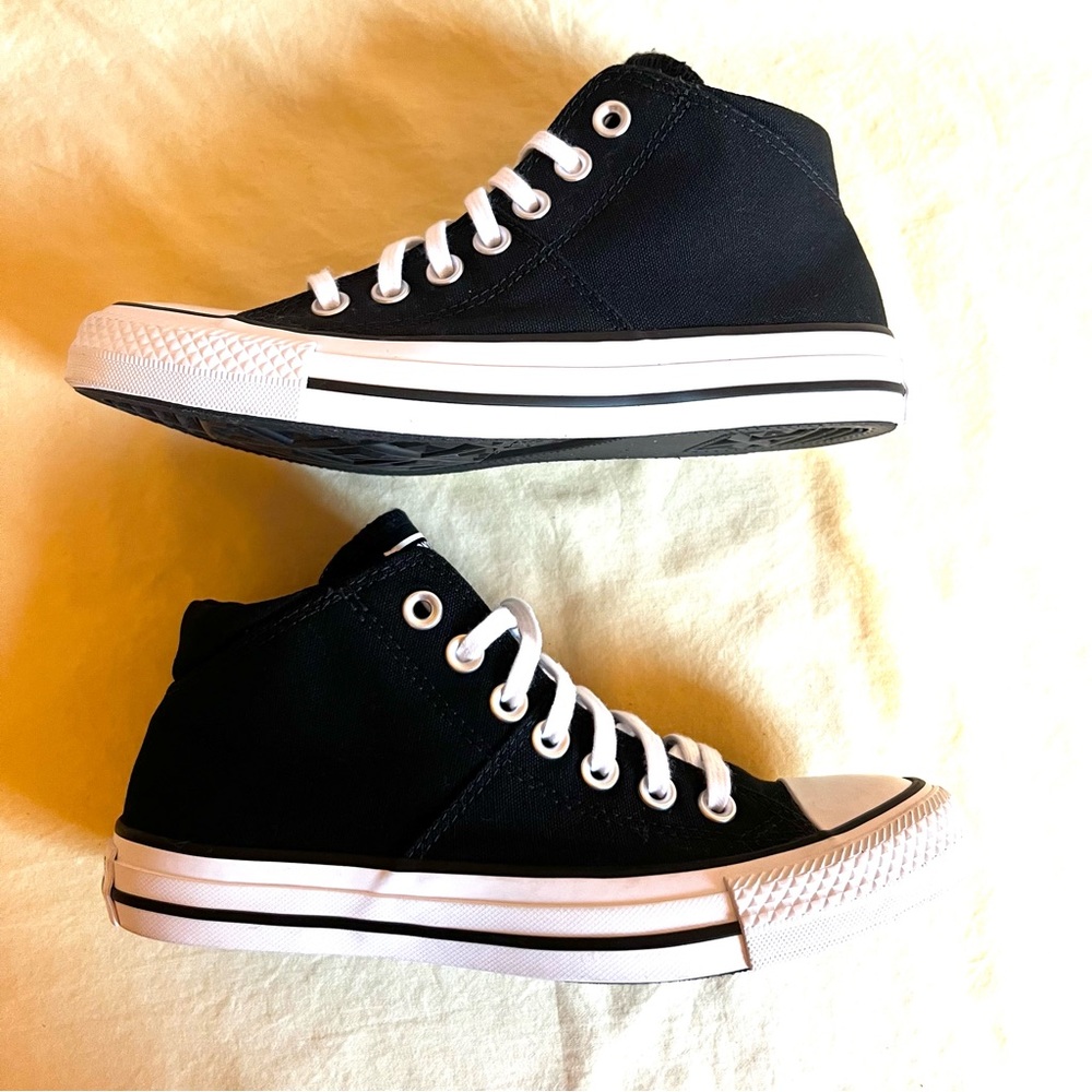 NWOT Converse Black Canvas High-Tops Sneakers, Chuck Taylor, Size 7, Retro - Picture 5 of 10